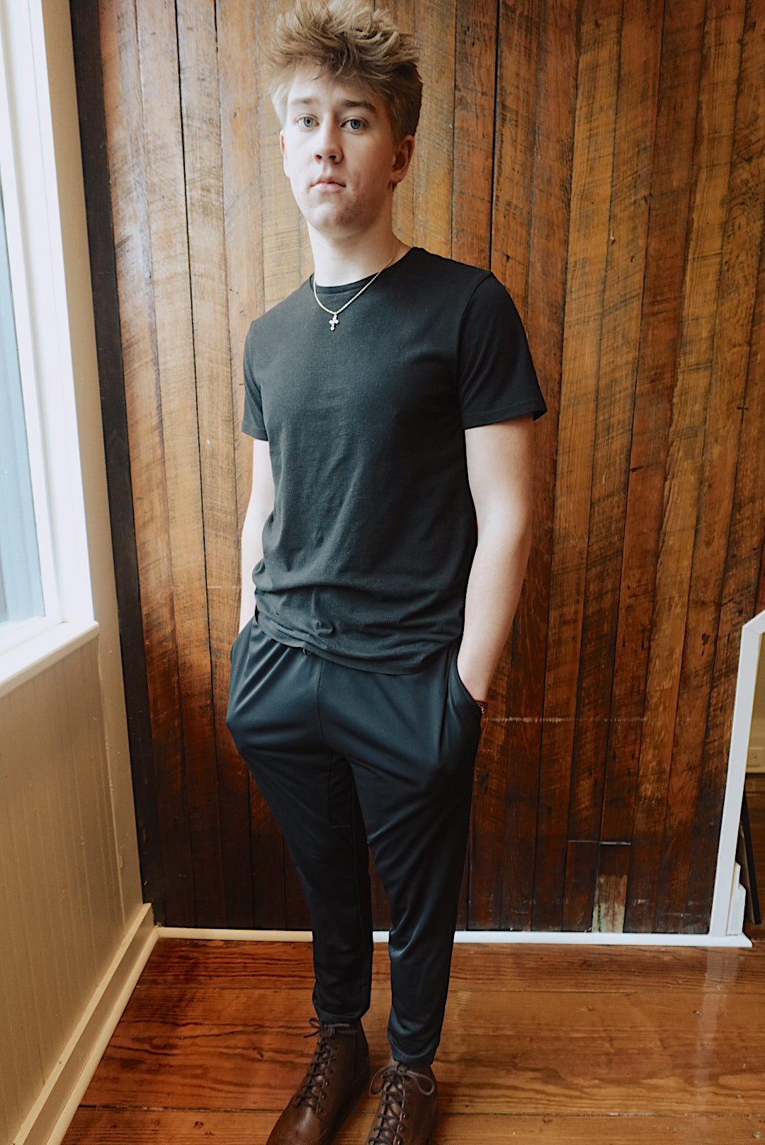 BLACK COOL TOUCH ACTIVE DRESSY JOGGERS