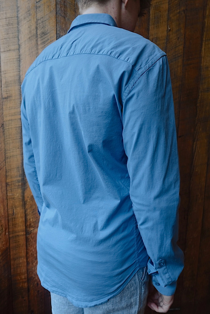 AZURE BLUE SOFT COTTON CLASSIC SLIM FIT BUTTON DOWN