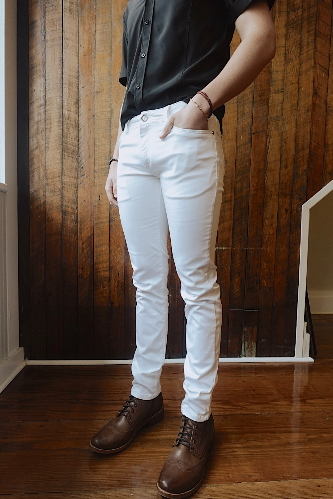 SIMON WHITE ULTRA SOFT DENIM SLIM FIT JEANS
