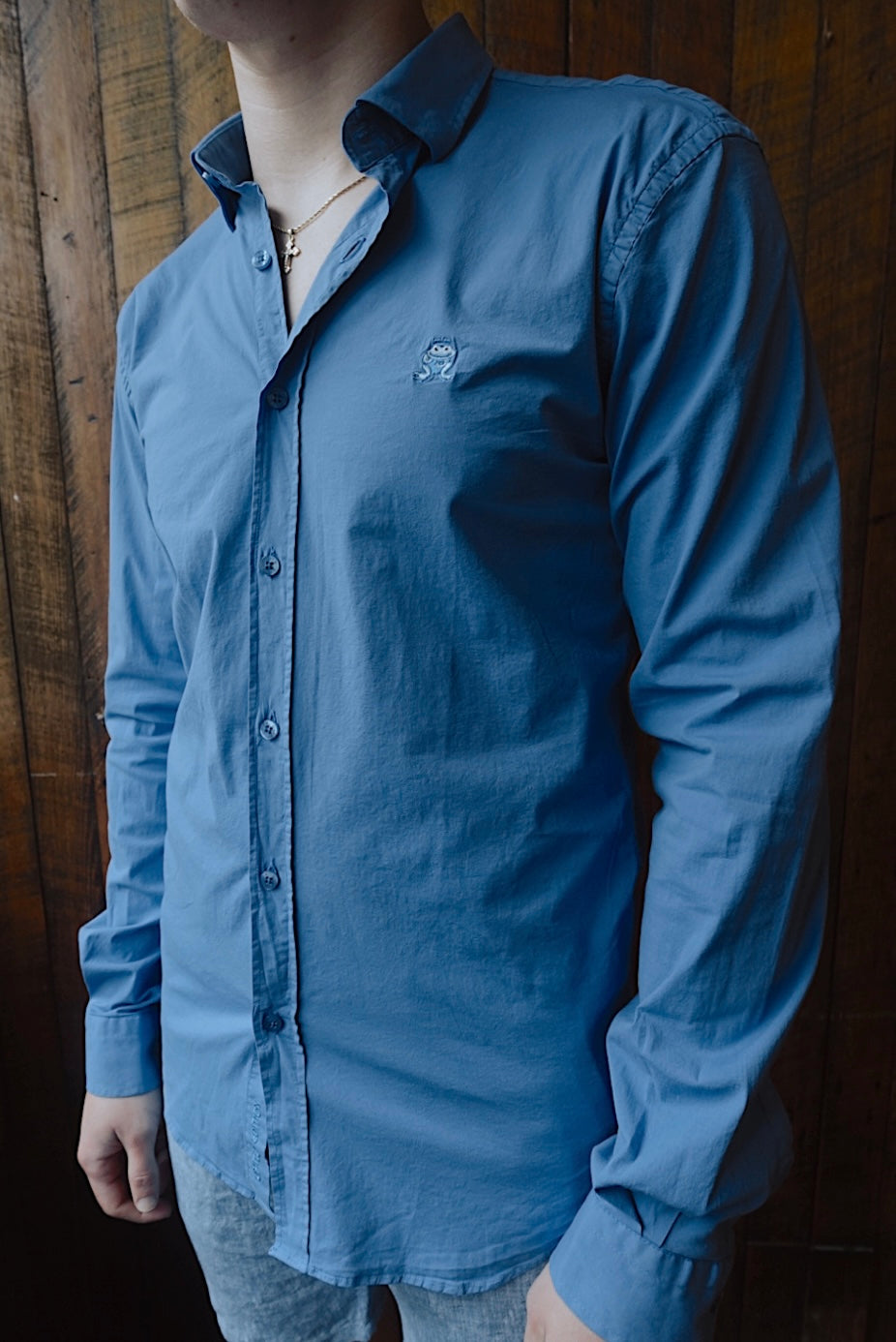 AZURE BLUE SOFT COTTON CLASSIC SLIM FIT BUTTON DOWN