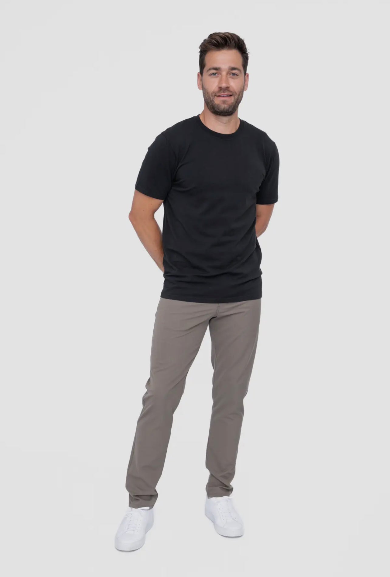 TAUPE STRETCH SKINNY/SLIM FIT 5 POCKET GOLF PANTS