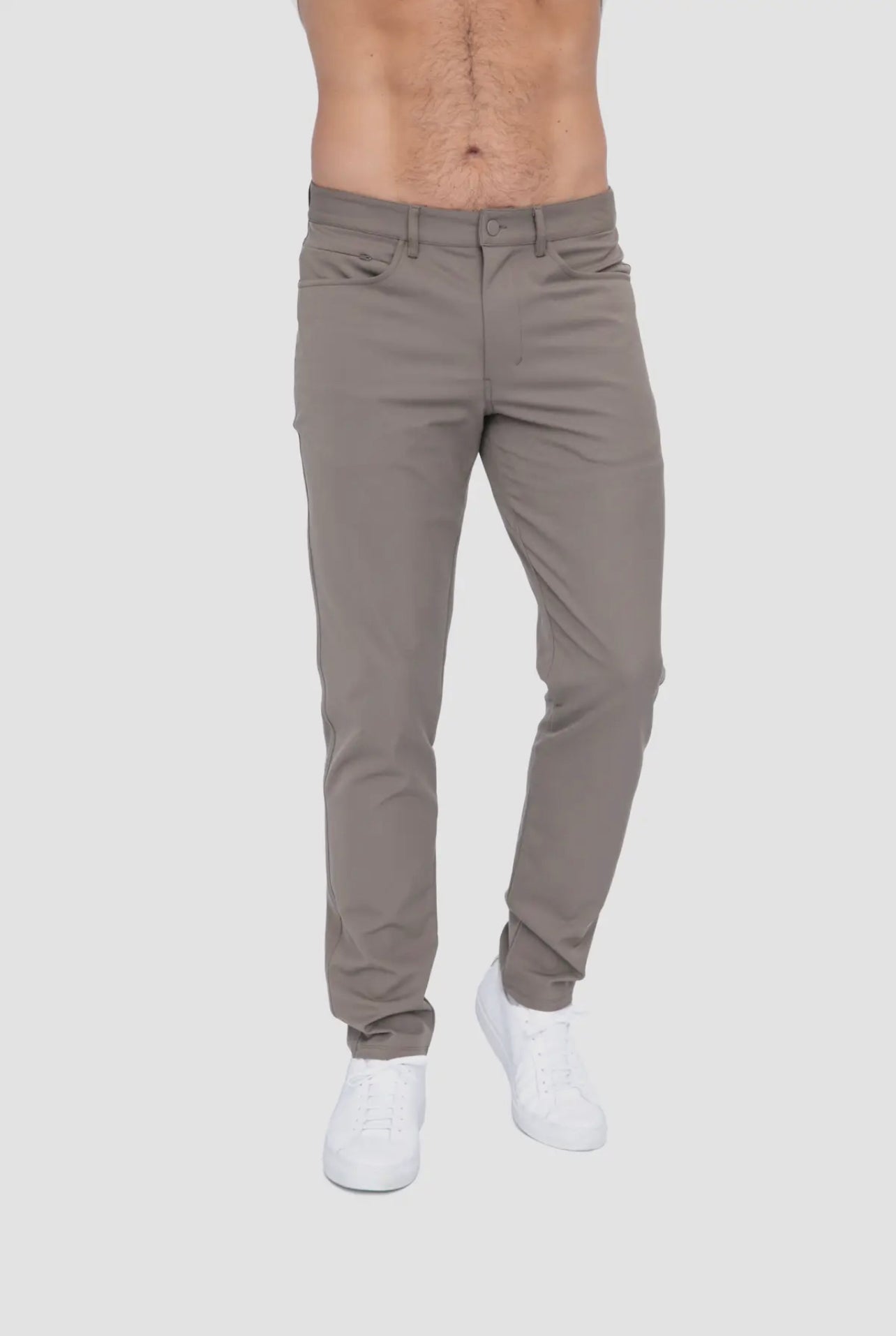 TAUPE STRETCH SKINNY/SLIM FIT 5 POCKET GOLF PANTS