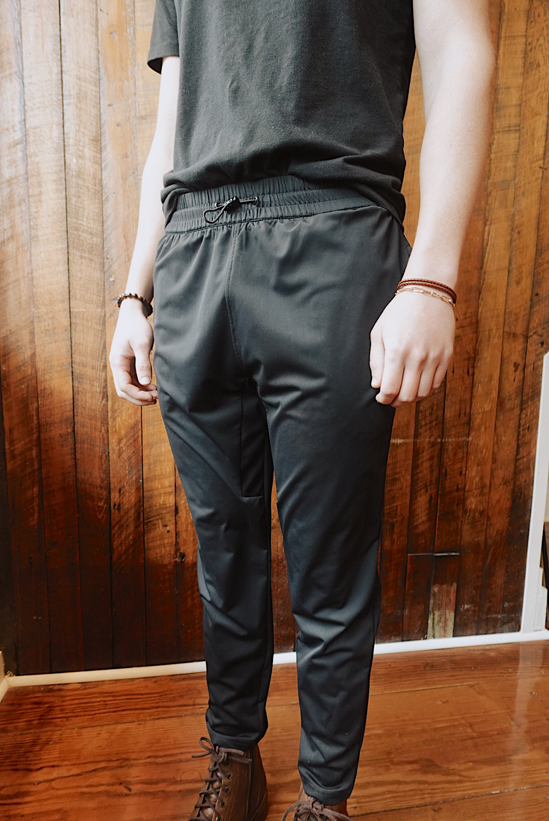 BLACK COOL TOUCH ACTIVE DRESSY JOGGERS