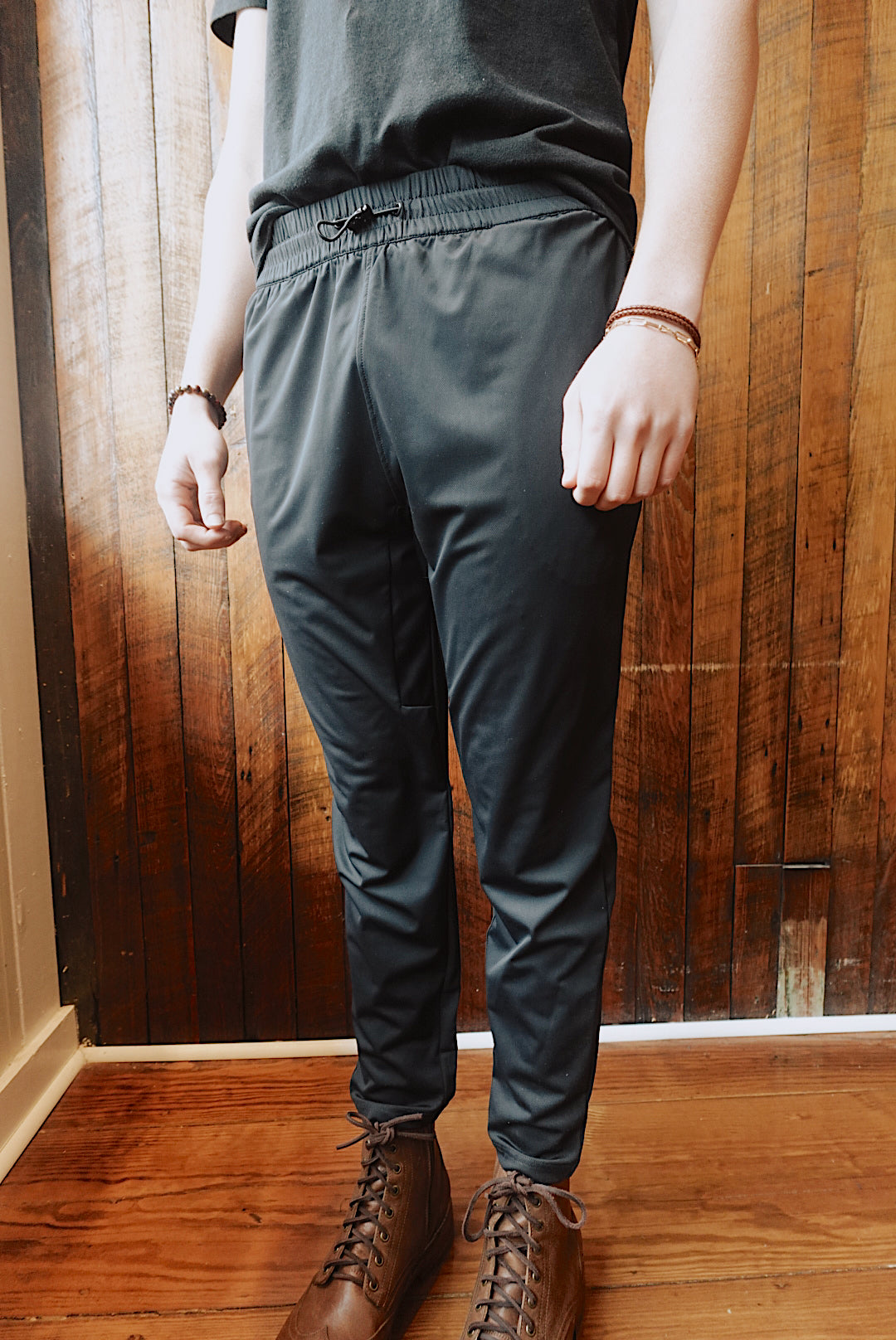 BLACK COOL TOUCH ACTIVE DRESSY JOGGERS