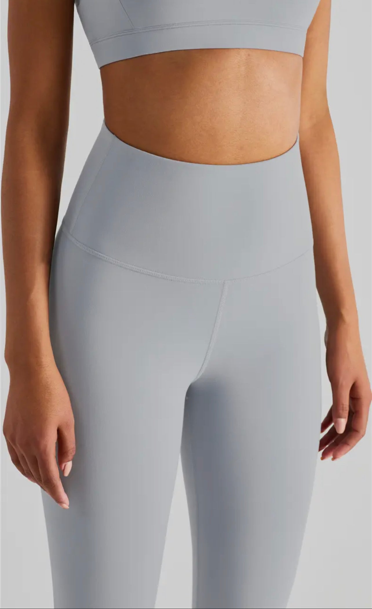LYCRA®️BUTTER CLOUD GRAY HIGH WAISTED LEGGINGS
