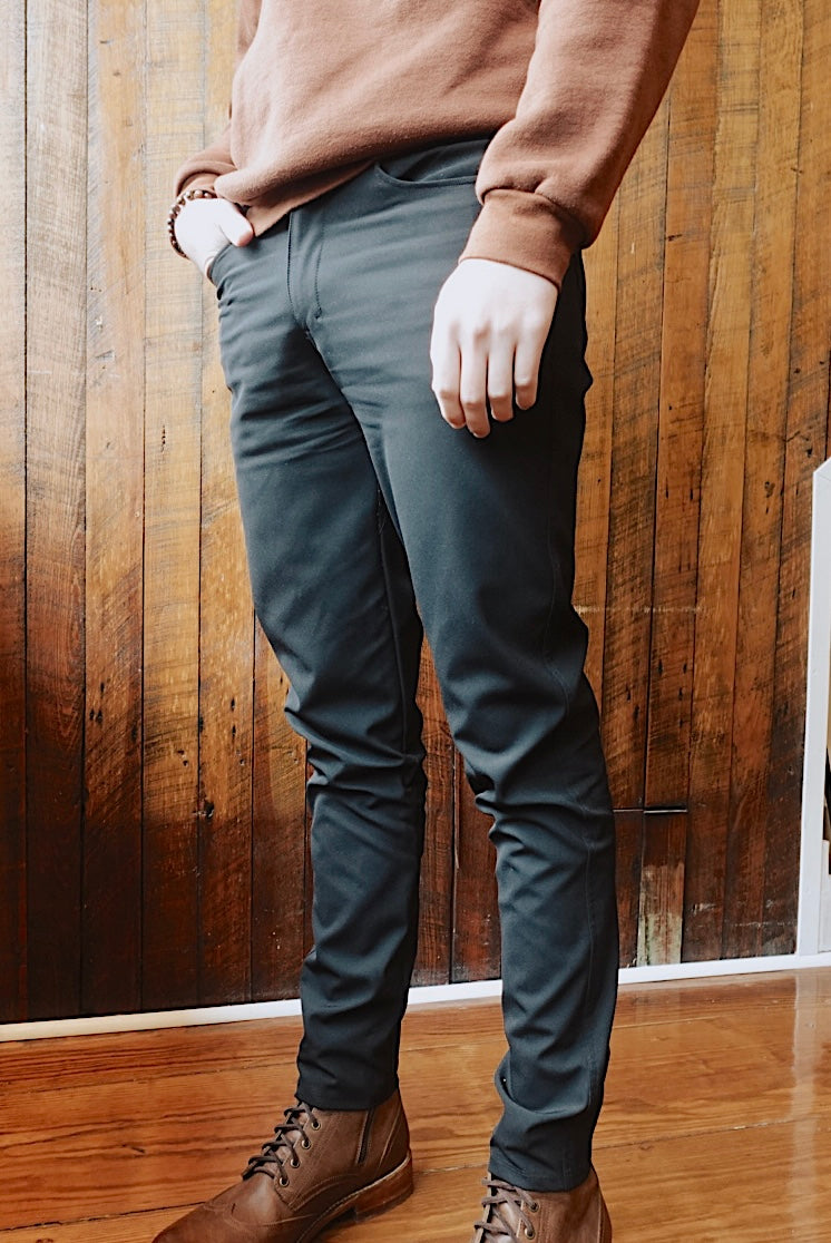 BLACK STRETCH SKINNY/SLIM FIT 5 POCKET GOLF PANTS