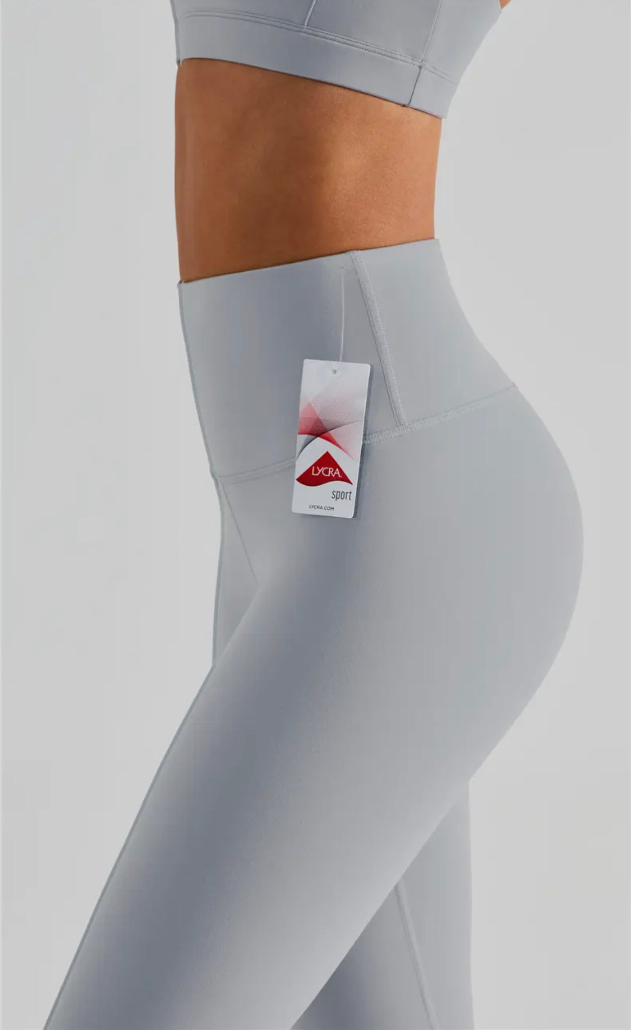 LYCRA®️BUTTER CLOUD GRAY HIGH WAISTED LEGGINGS