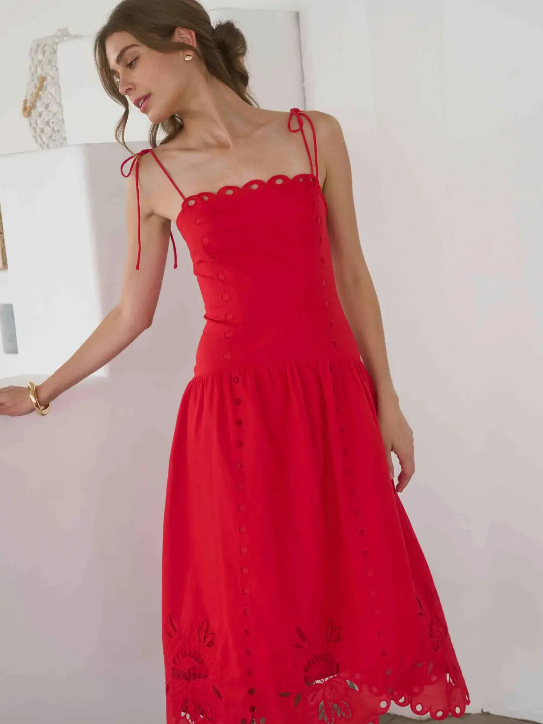 red midi dress for wedding SYLVIE SMALL Set Options:Set #2 (9 knobs) Sydney Sweeney Green Dress 360 under 42 cm (max 45