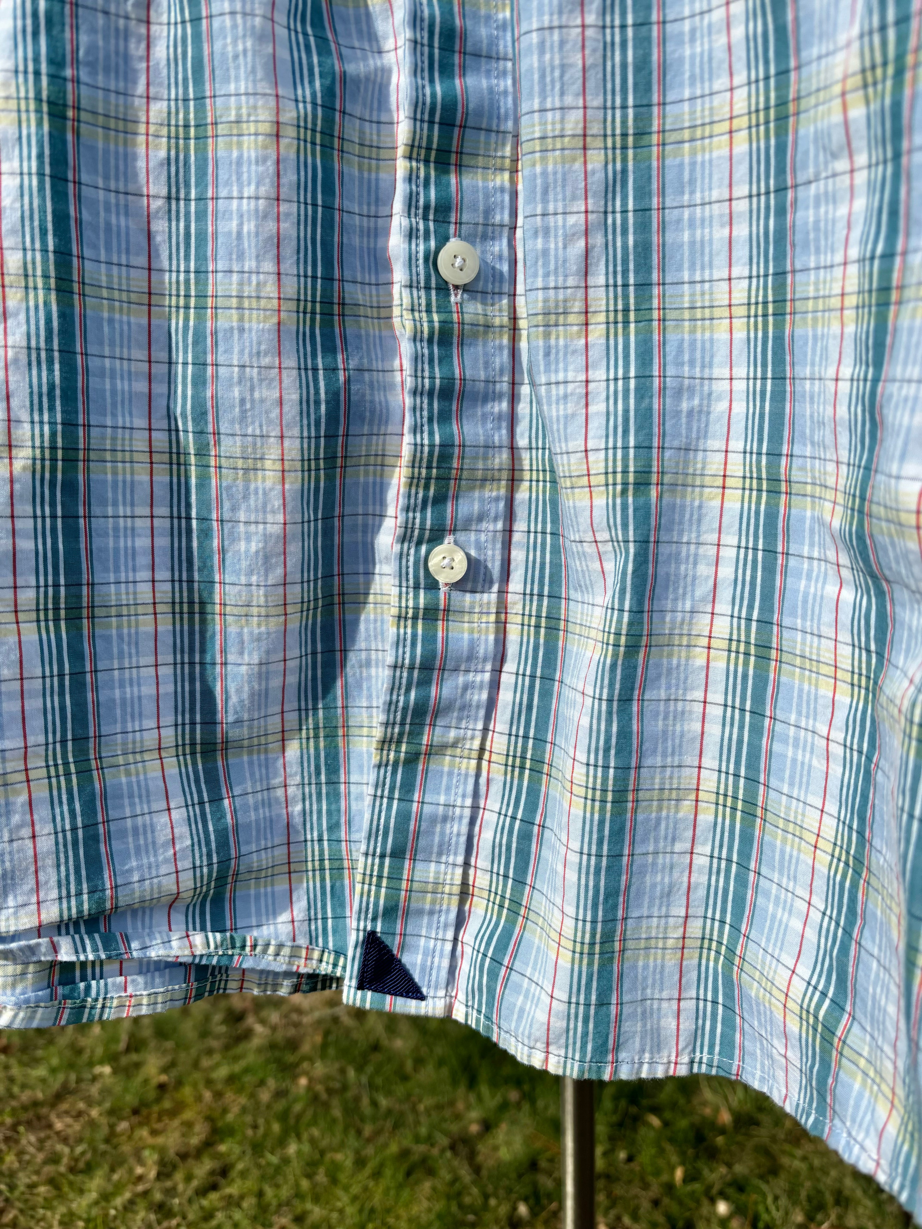 UNTUCKit: TEAL, BLUE, & RED MULTI COLOR PLAID BUTTON DOWN