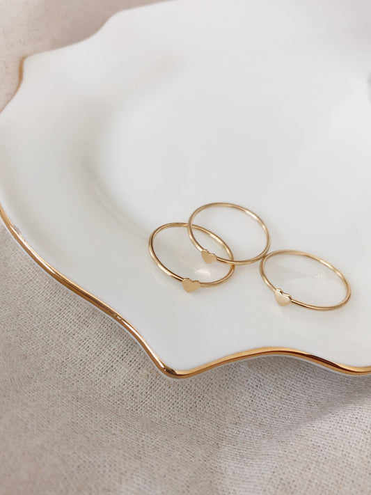14K GOLD FILLED DAINTY HEART STACKING RING