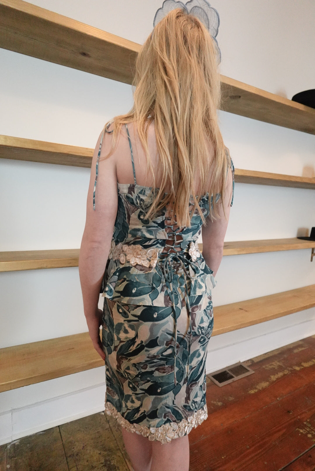 OCEAN MUSE CORSET FLORAL PEPLUM TANK BLOUSE