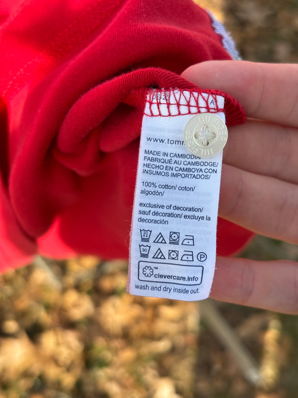 TOMMY HILFIGER: RED COTTON POLO