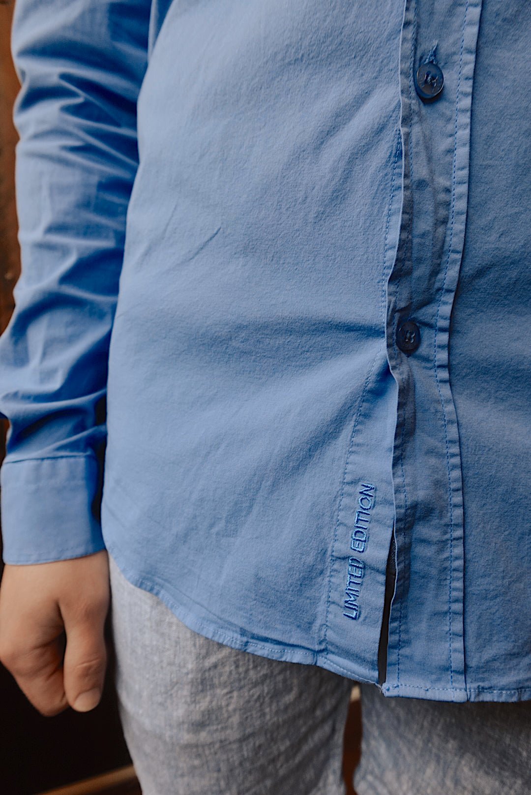 AZURE BLUE SOFT COTTON CLASSIC SLIM FIT BUTTON DOWN