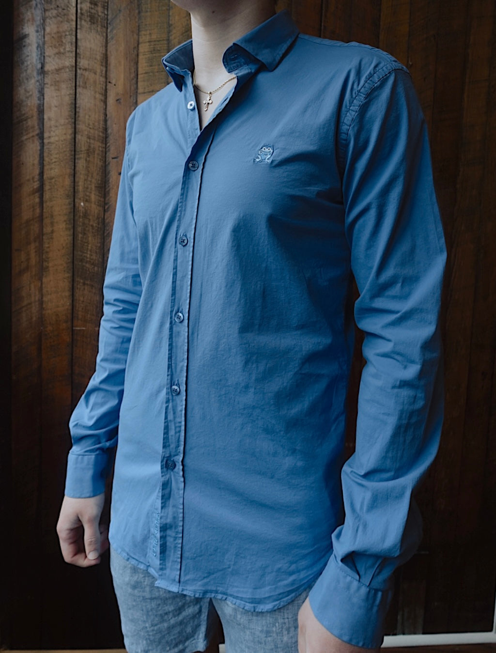 AZURE BLUE SOFT COTTON CLASSIC SLIM FIT BUTTON DOWN