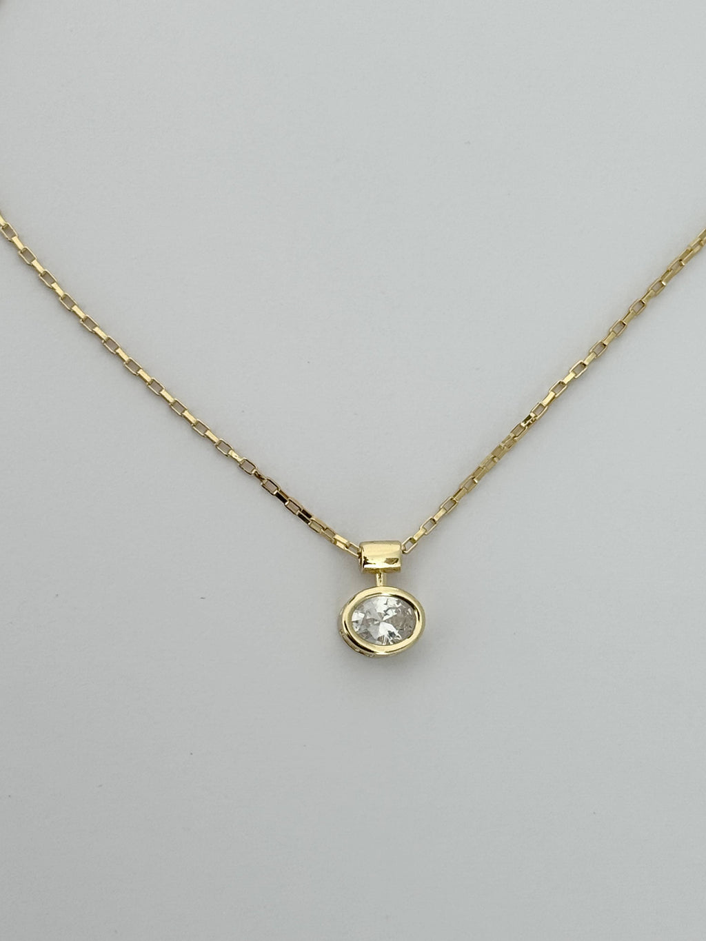 SOLITAIRE CIRCLE CZ DIAMOND 14K GOLD FILLED NECKLACE