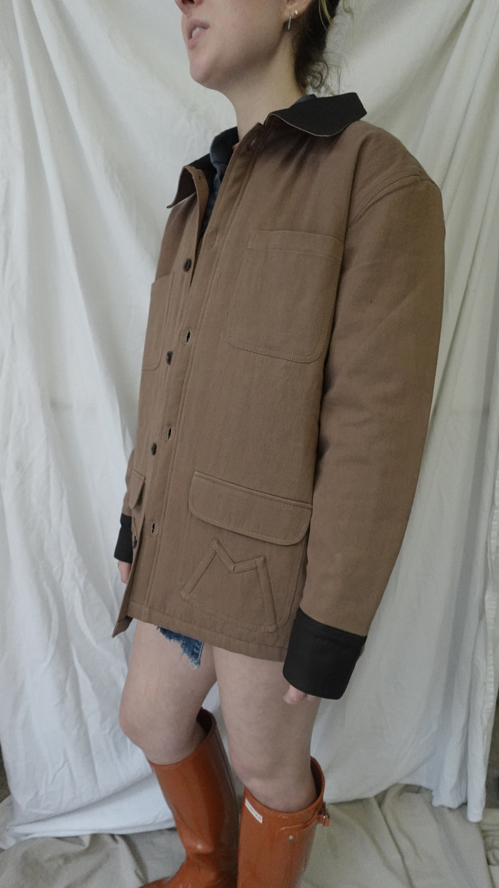 FARM JACKET: BRIDLE BROWN & DARK BROWN PLAID