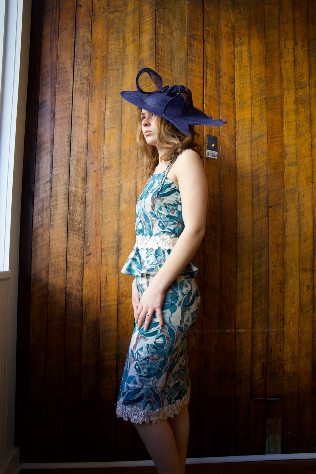 OCEAN MUSE FLORAL PENCIL MIDI SKIRT