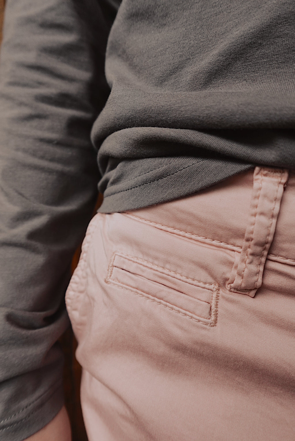 PALE PINK SOFT BREATHABLE COTTON CHINO SHORTS