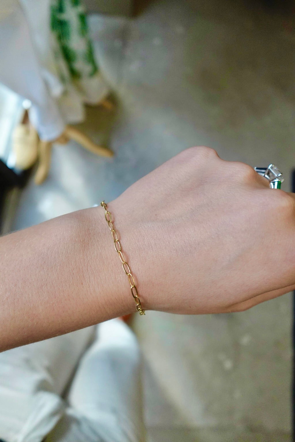 CURVED PAPERCLIP 14K GOLD FILLED BRACELET