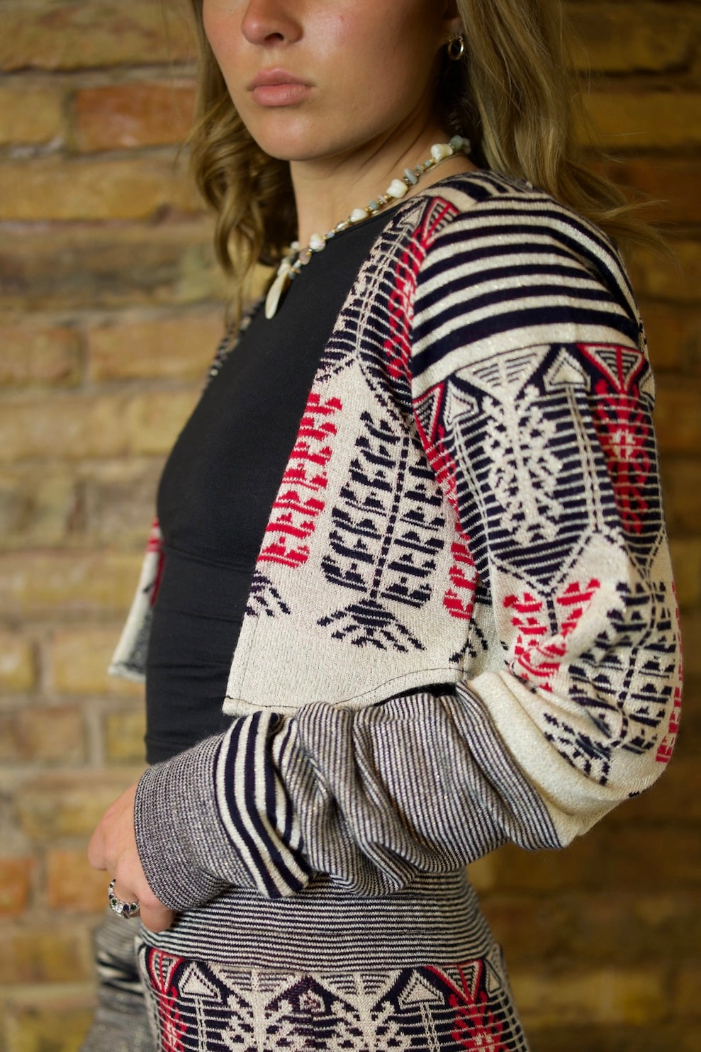 MULTI STRIPE/ TRIBAL CURVE COTTON SHAWL