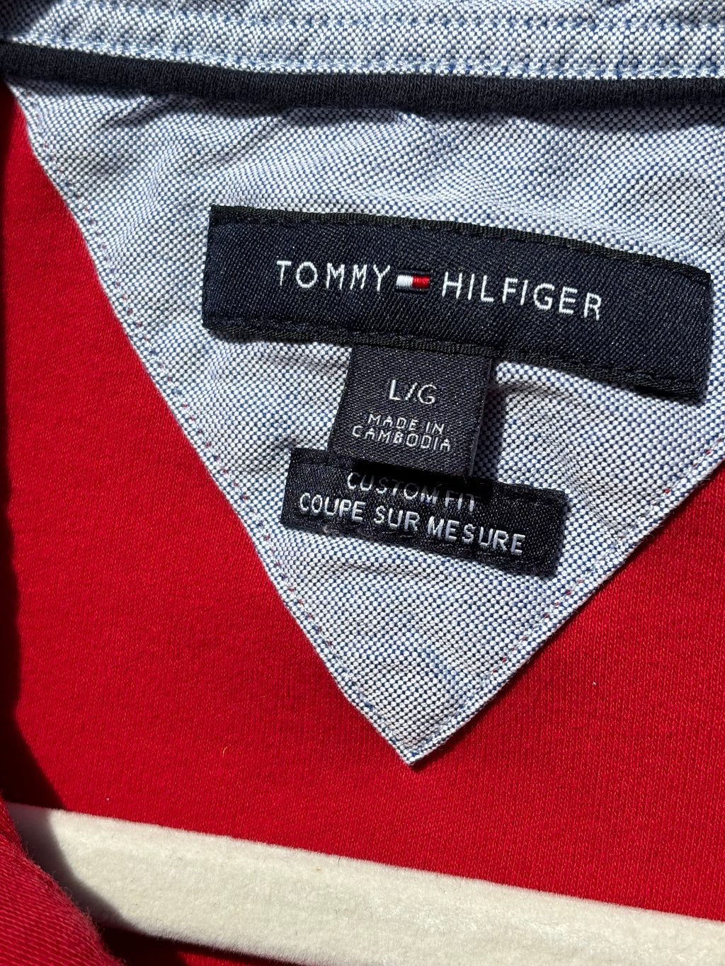 TOMMY HILFIGER: RED COTTON POLO