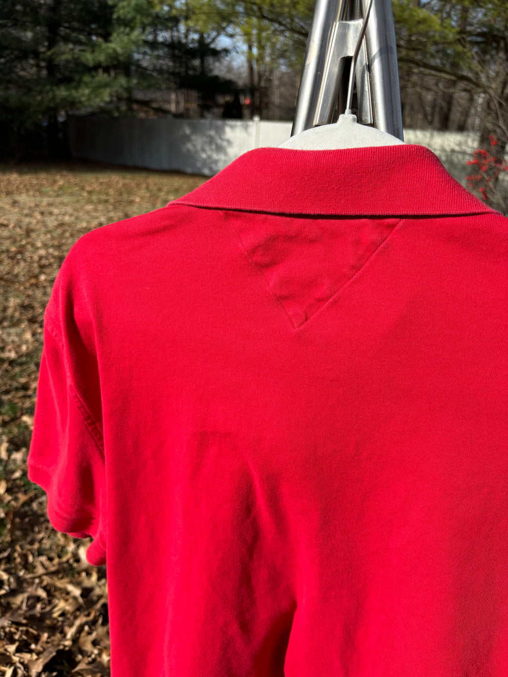 TOMMY HILFIGER: RED COTTON POLO