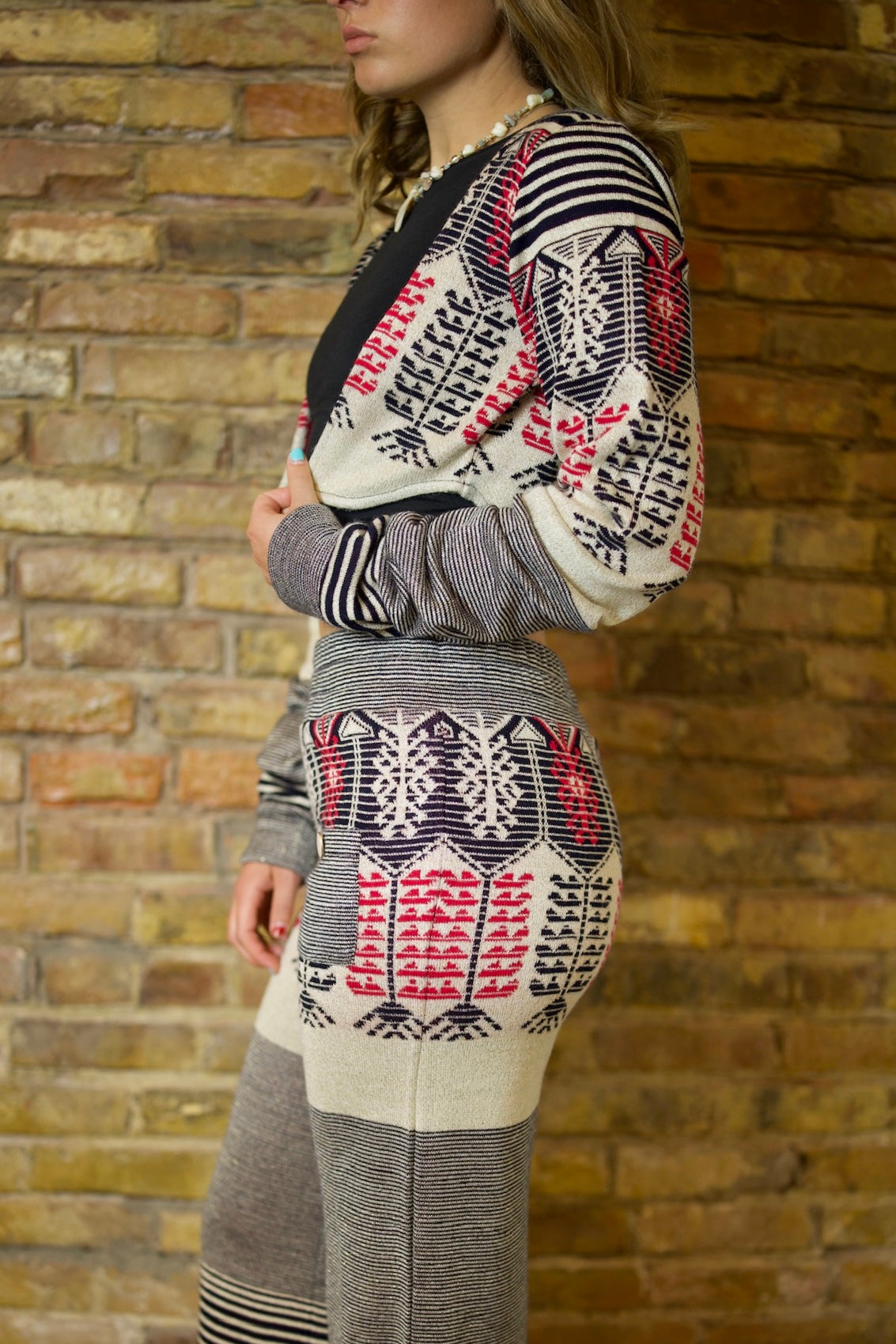 MULTI STRIPE/ TRIBAL CURVE COTTON SHAWL