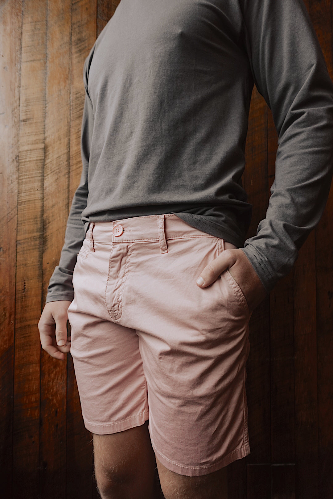 PALE PINK SOFT BREATHABLE COTTON CHINO SHORTS