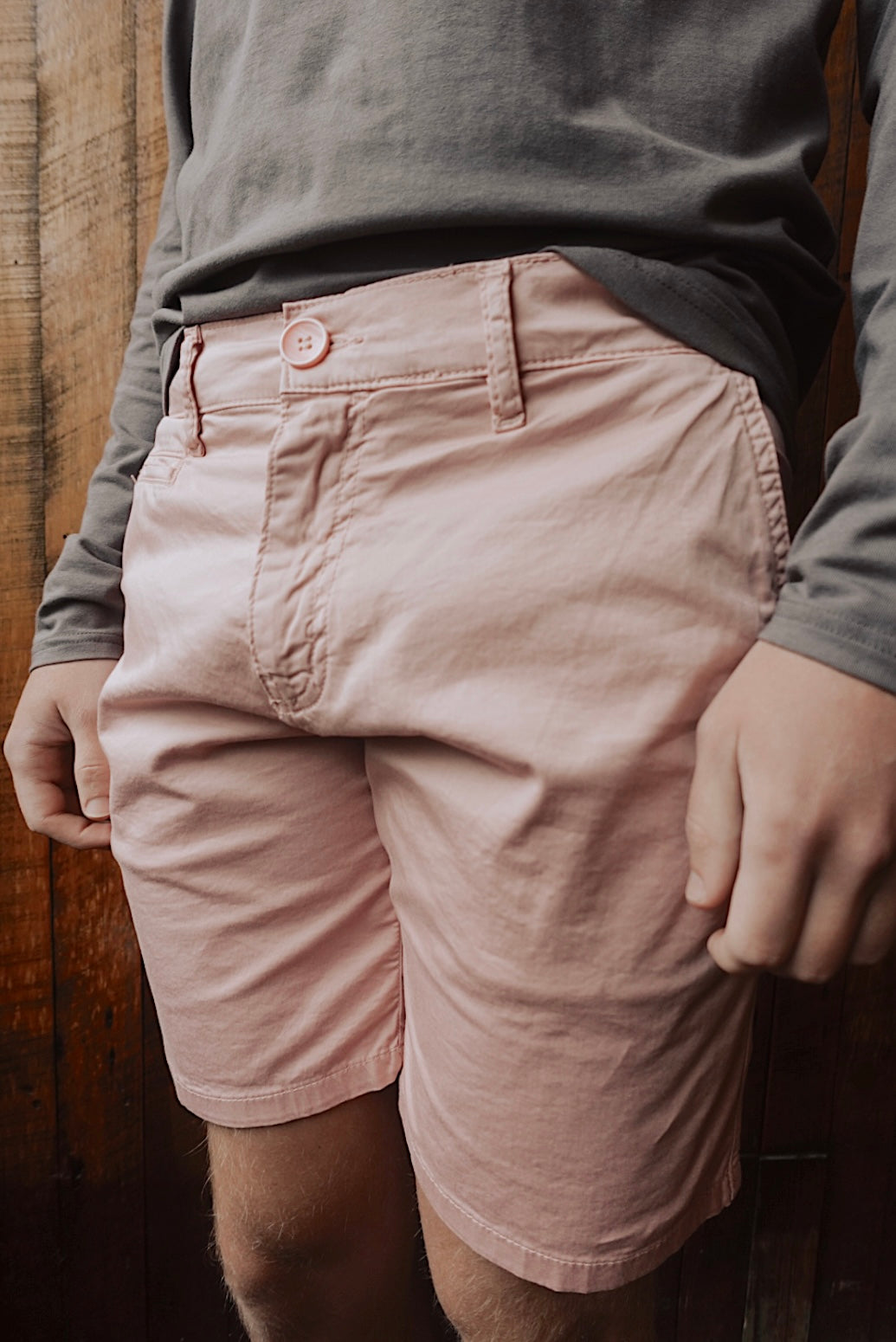 PALE PINK SOFT BREATHABLE COTTON CHINO SHORTS