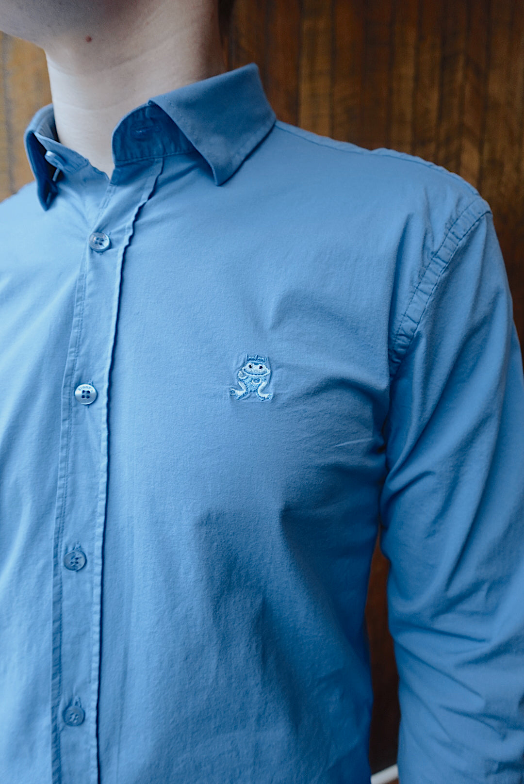 AZURE BLUE SOFT COTTON CLASSIC SLIM FIT BUTTON DOWN