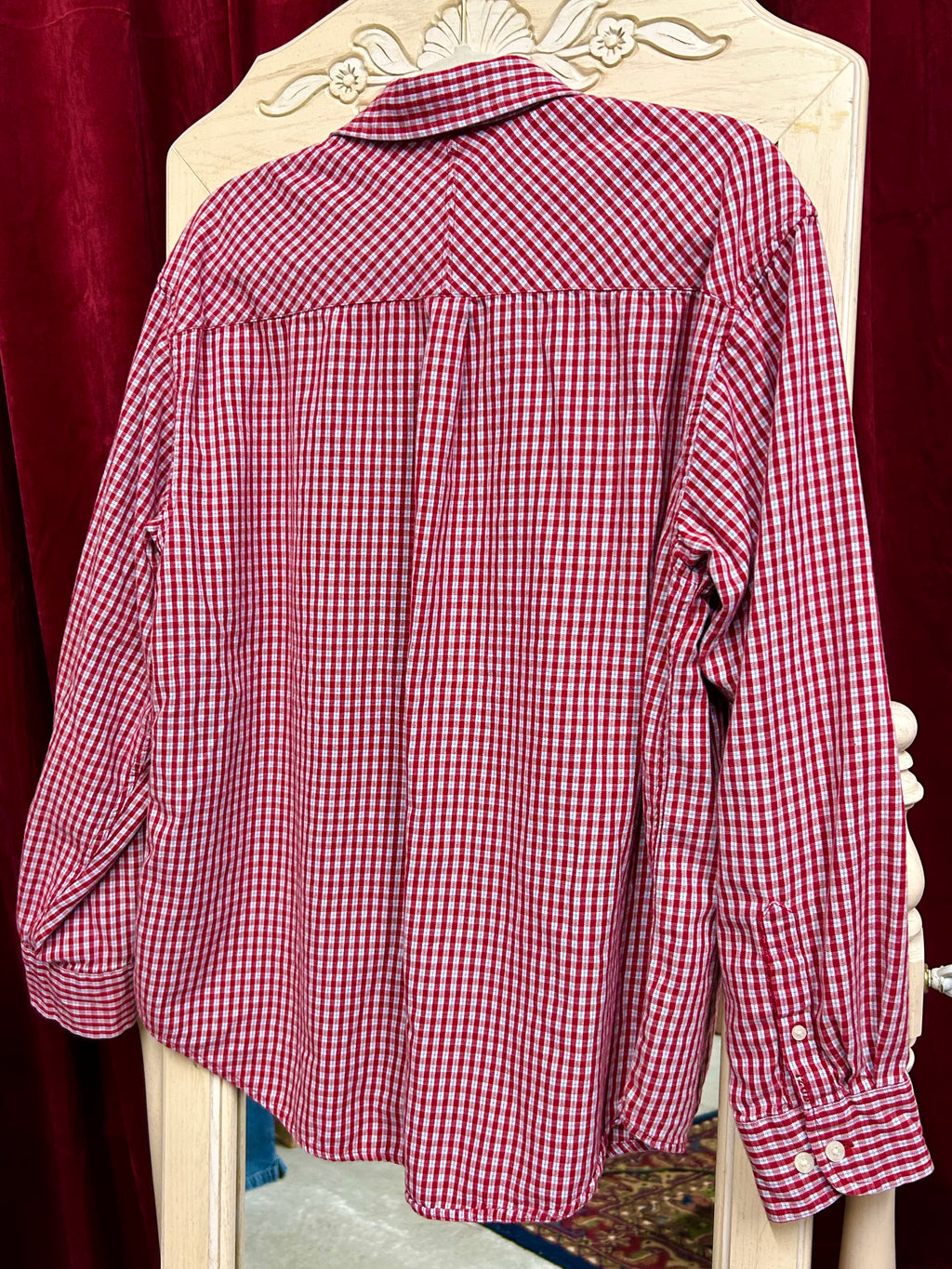 IZOD: CHECKERED PLAID & STRIPE INSIDE DETAIL BABY BLUE/ RED