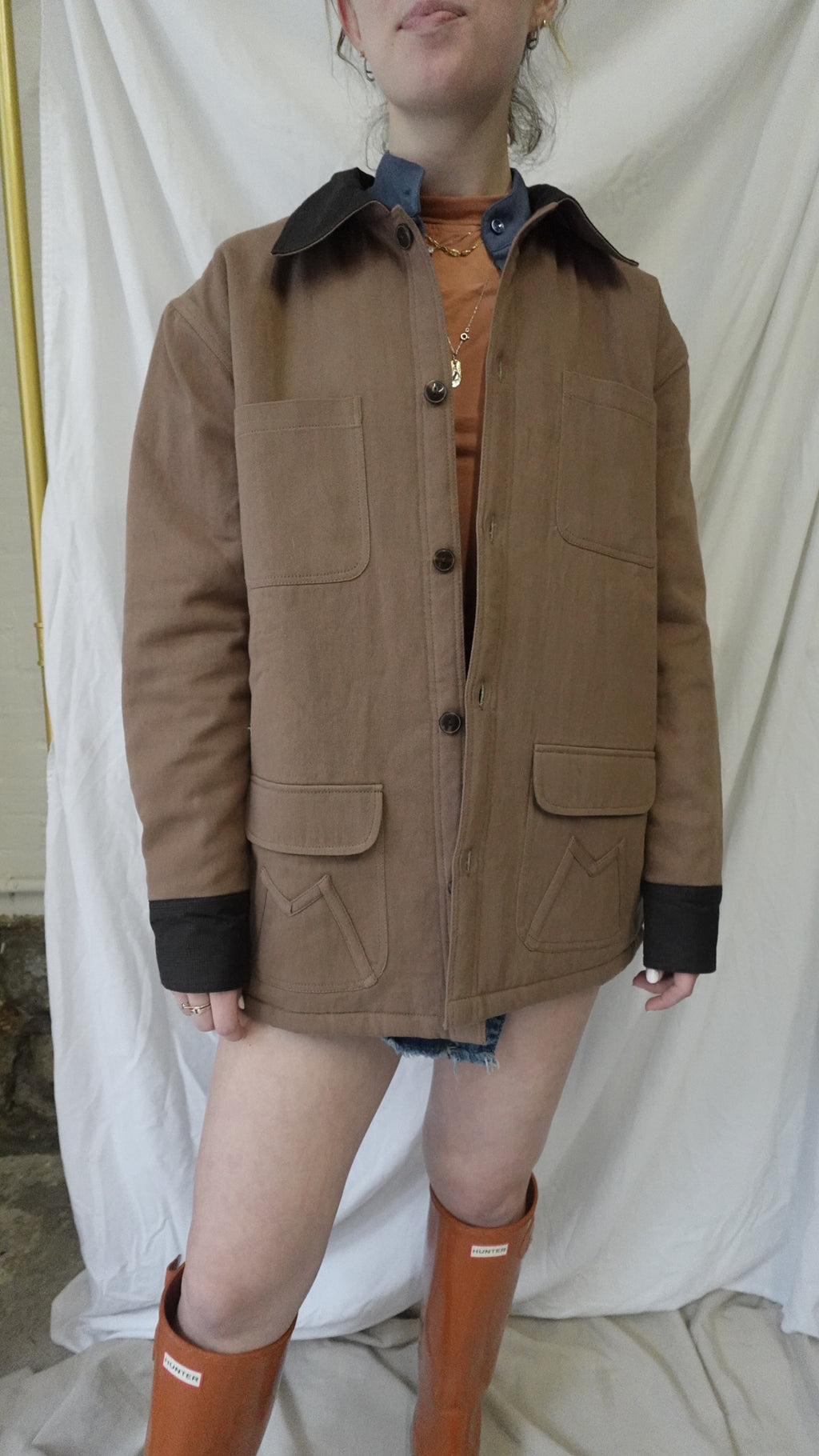 FARM JACKET: BRIDLE BROWN & DARK BROWN PLAID