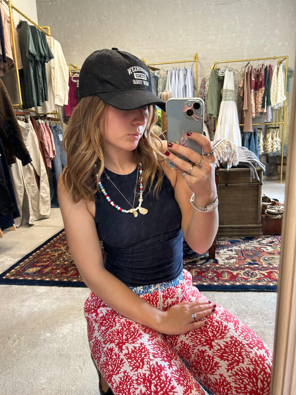 BLACK EMBROIDERED BROOKLYN NEW YORK UNISEX BASEBALL HAT