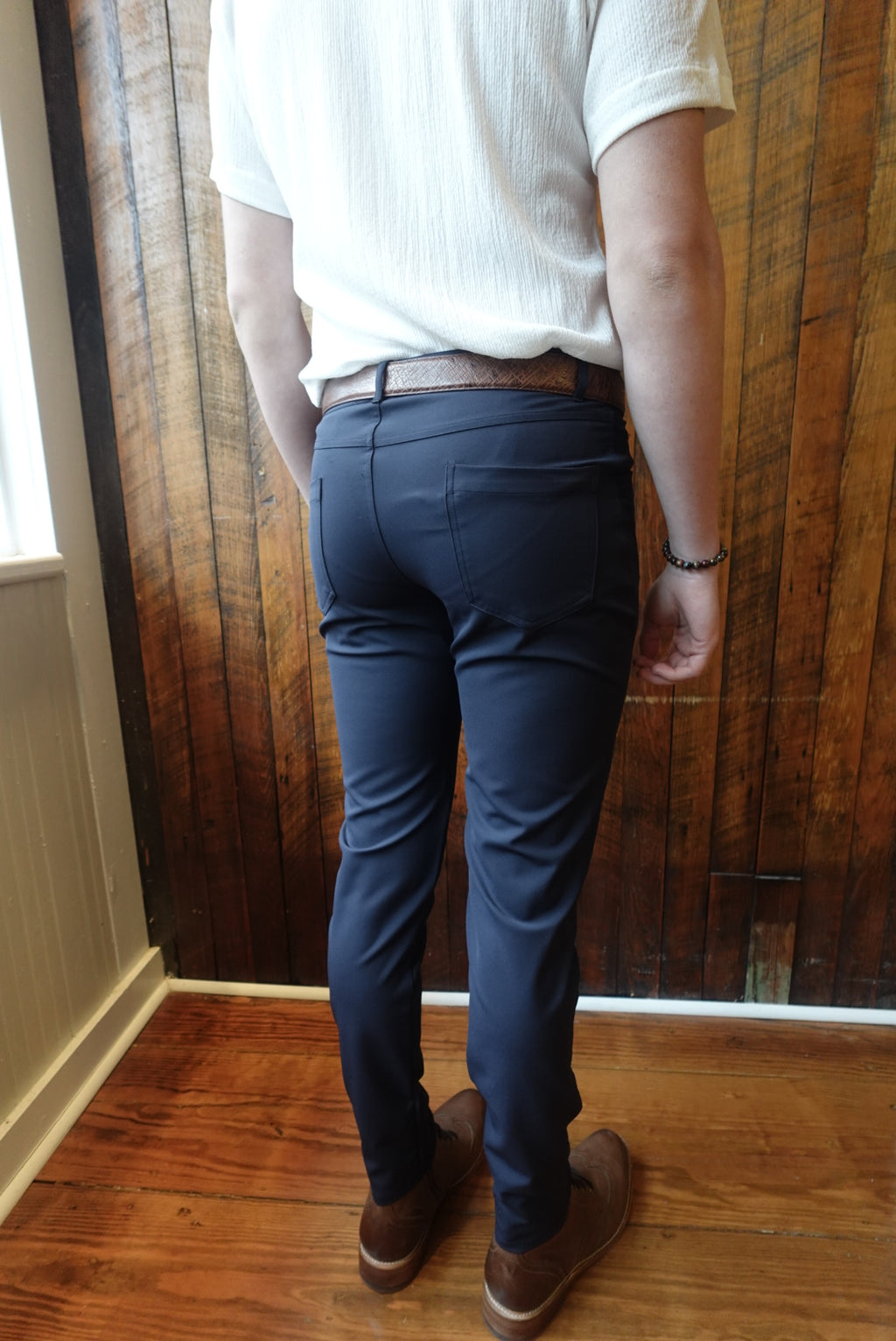 NAVY STRETCH SKINNY/SLIM FIT 5 POCKET GOLF PANTS