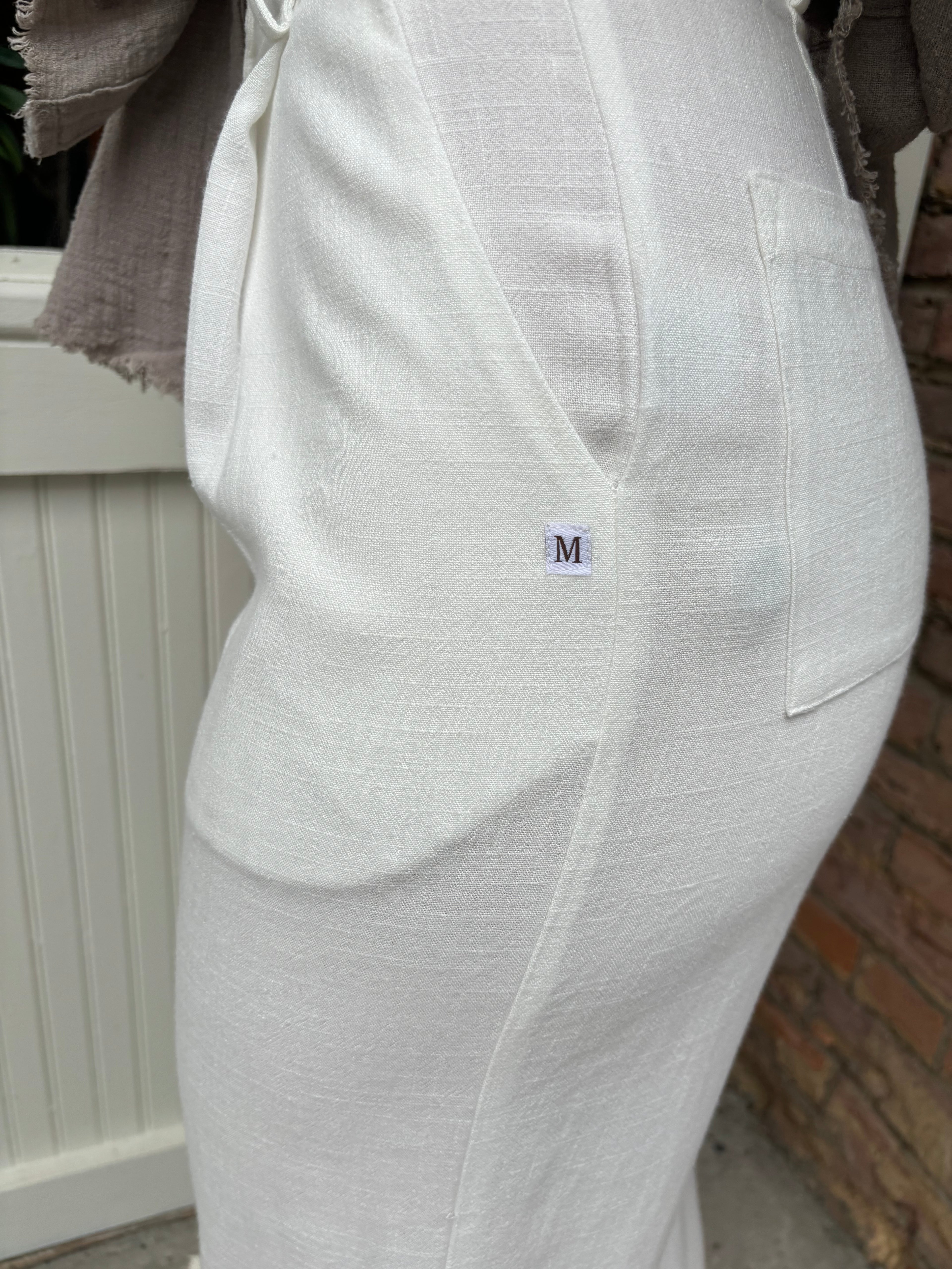 COTTON LINEN ULTRA SOFT JOGGER CROPPED TROUSER