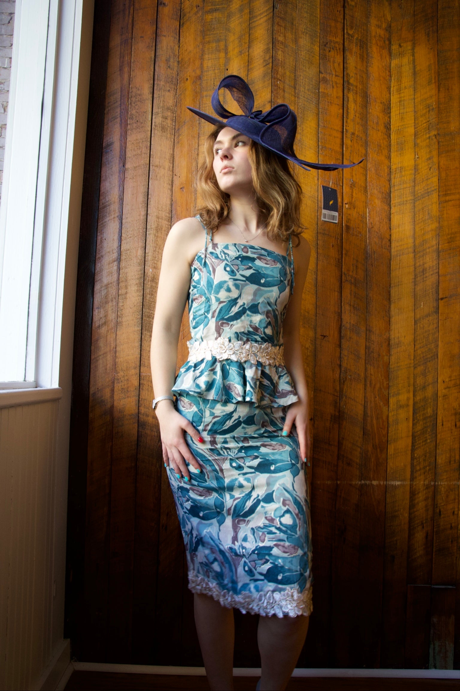 OCEAN MUSE CORSET FLORAL PEPLUM TANK BLOUSE