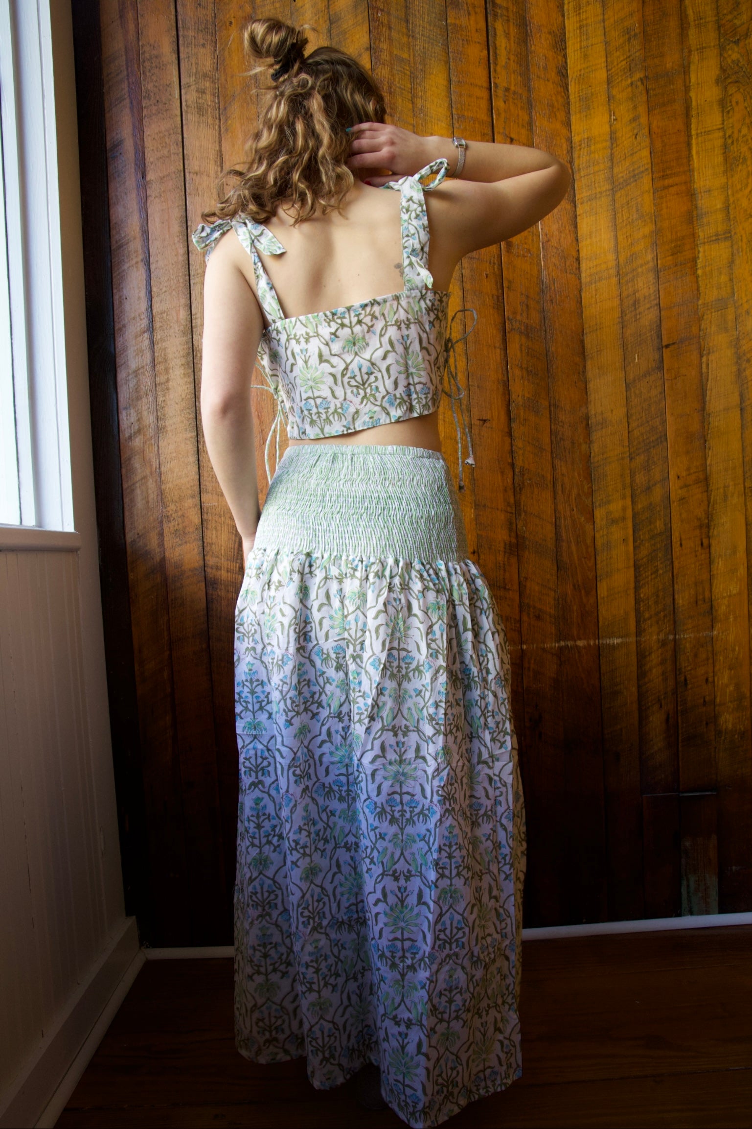 Ditsy Smoked Maxi Skirt