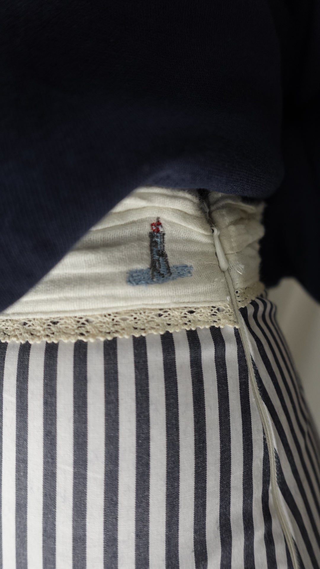 ADA STRIPED BOHO PEPLUM MIDI PENCIL SKIRT