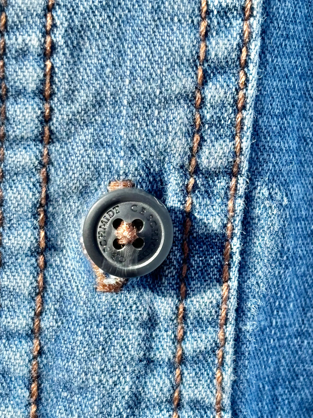 SCHMIDT WORKWEAR: LIGHT MEDIM WASH DENIM WORKSHIRT