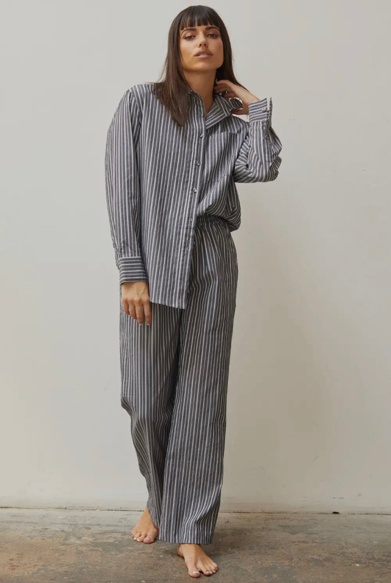 STERLING STRIPED BUTTON DOWN RELAXED SHIRT