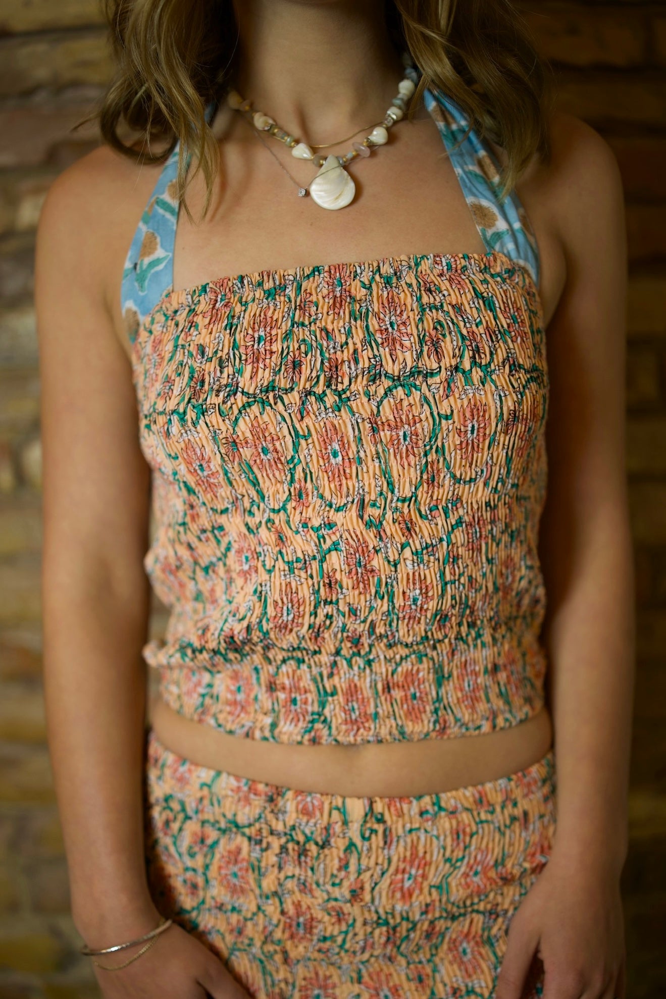 Halter crop top | Ethnic block print top| backless crop top | tribal print top | Deep v-neck top | cotton boho crop top | natural clothes