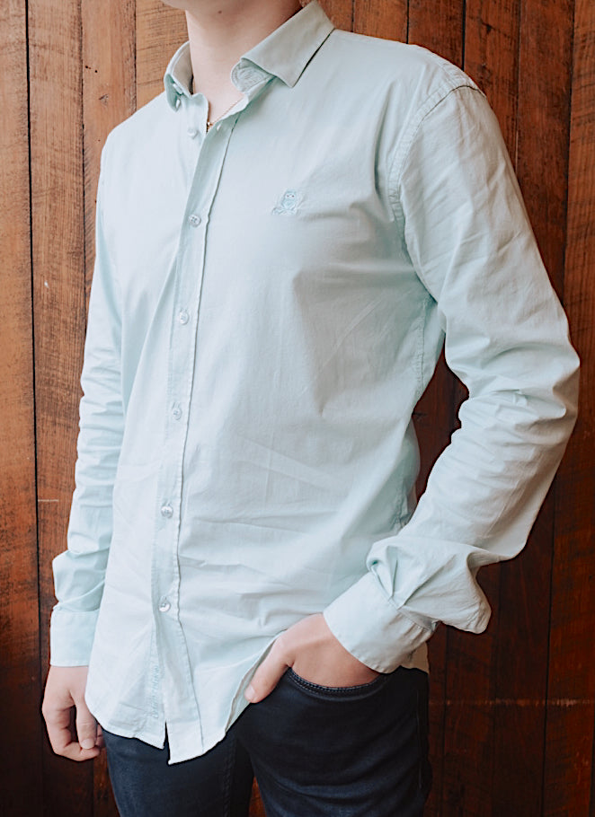 MINT GREEN SOFT COTTON CLASSIC SLIM FIT BUTTON DOWN