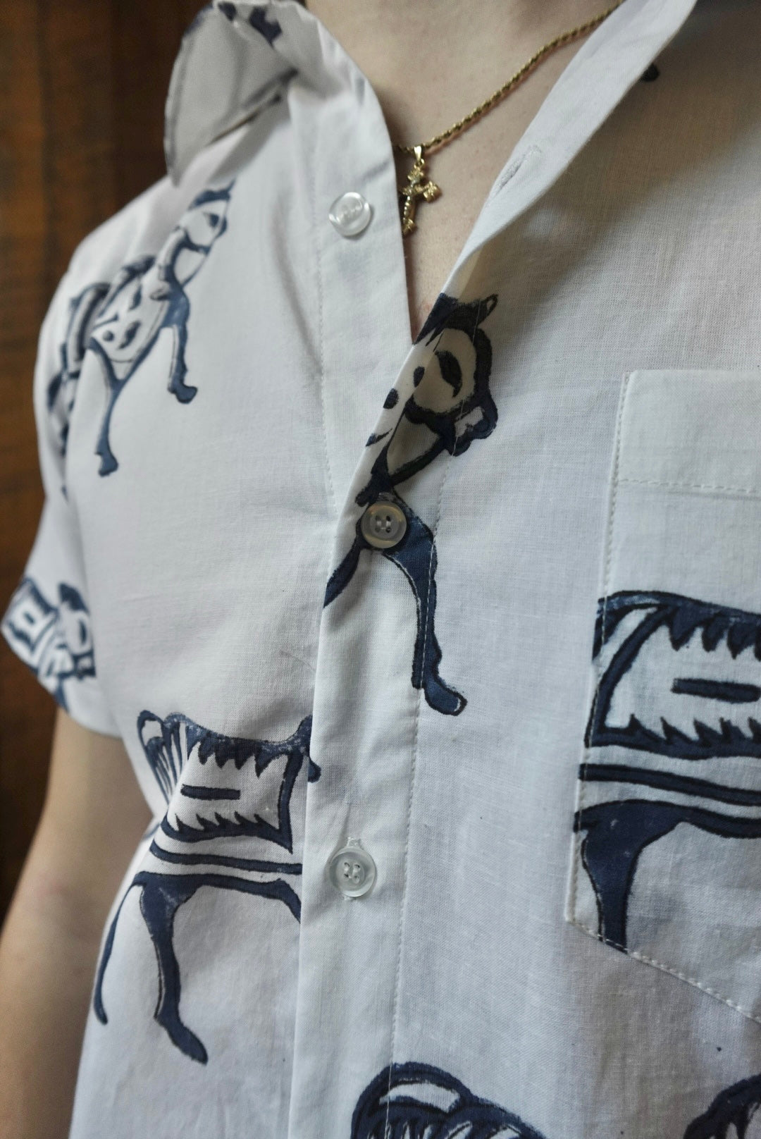 Pacsun Cropped Boxy Gauze Camp Shirt