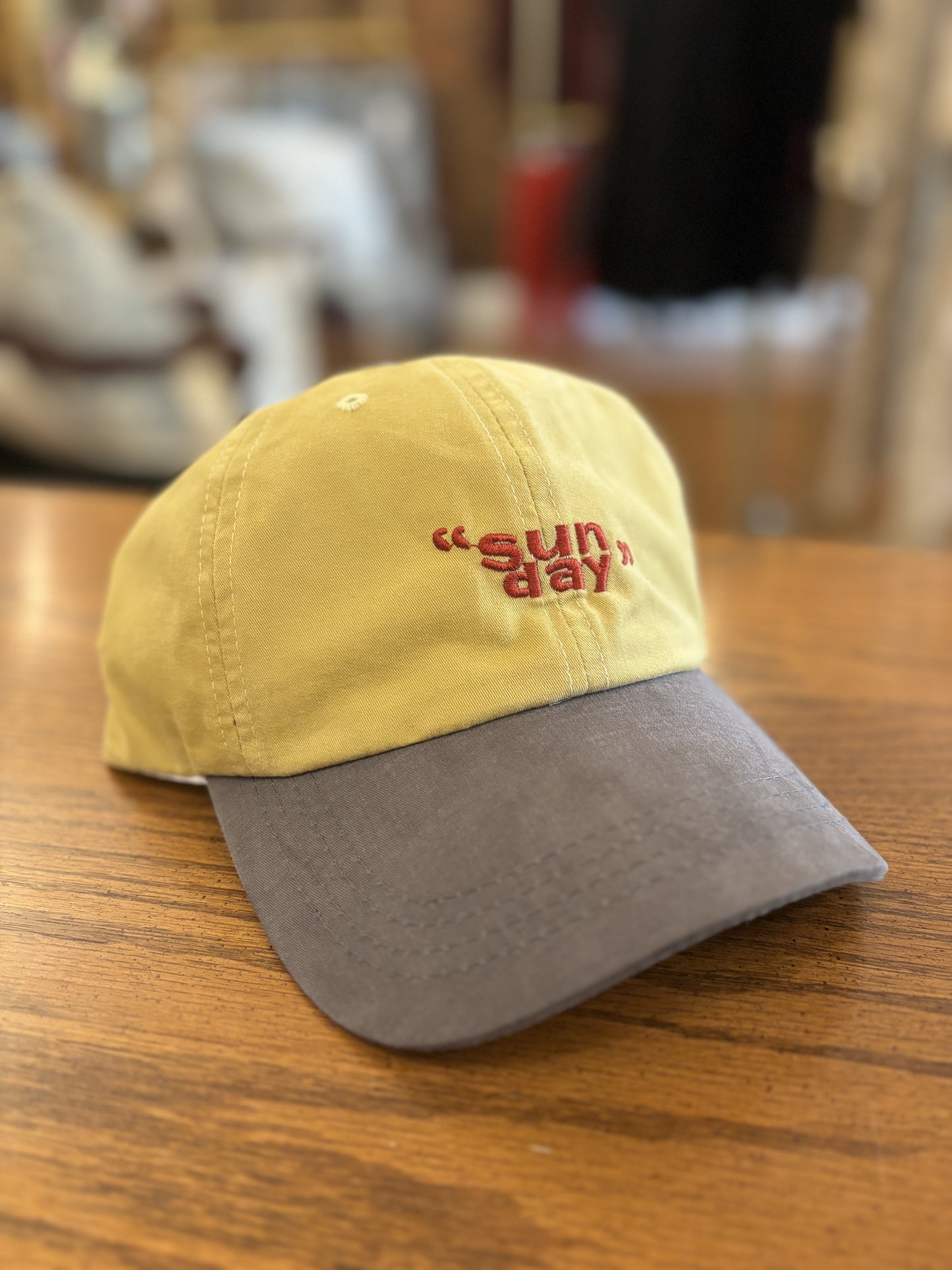 “SUNDAY” EMBROIDERED SOFT COTTON UNISEX BASEBALL HAT