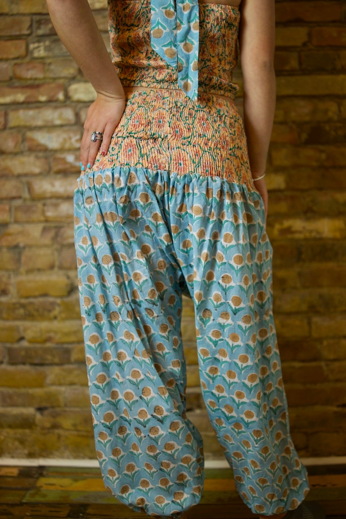 Turkish Cotton Yoga Pants,Boho Wide Leg Pants,Natural Loose Pants,High Waist Raw Pants,Hippie Summer Trousers Women-Men •Harem Pants