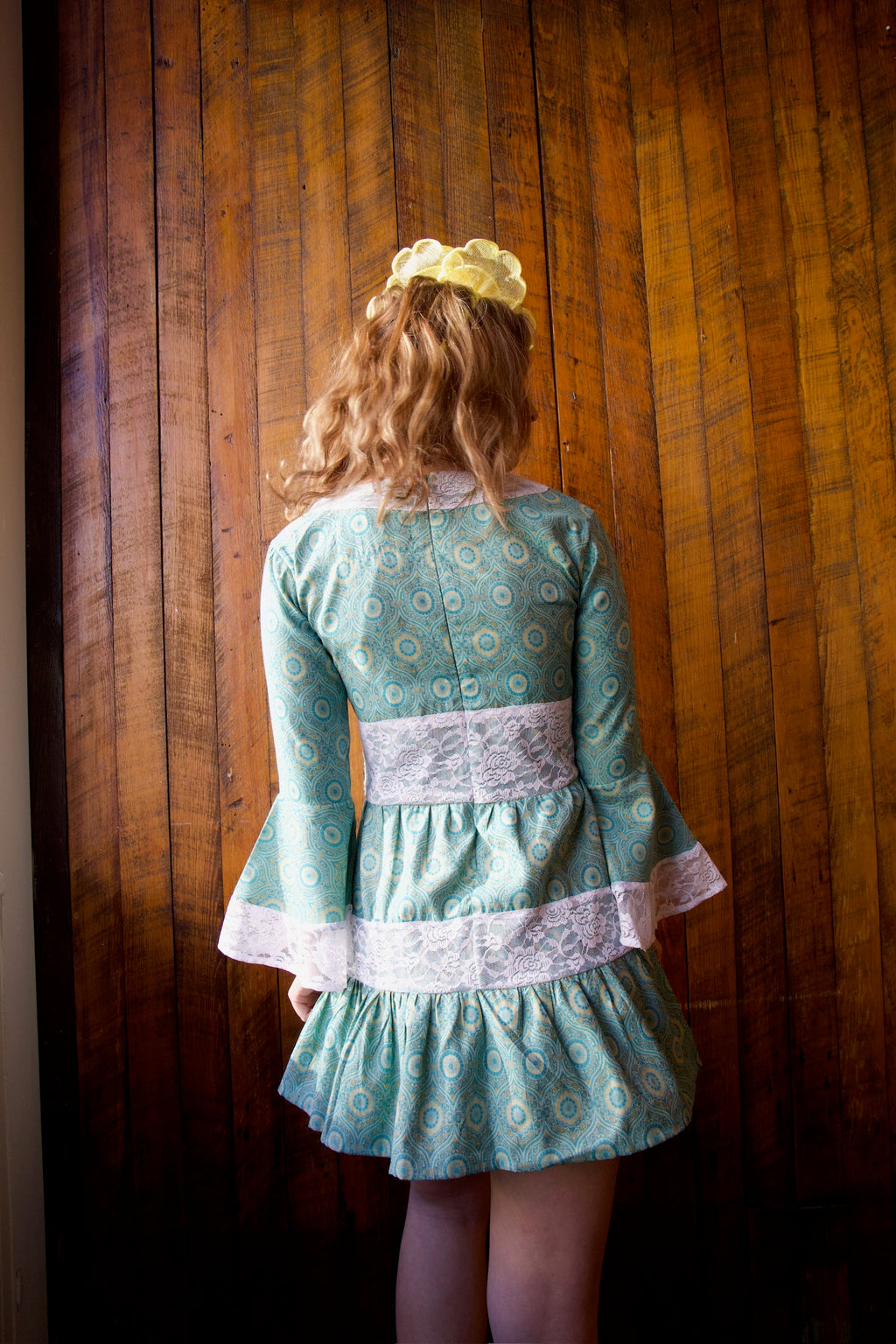 Women Printed Peplum White, Dark Blue Dress