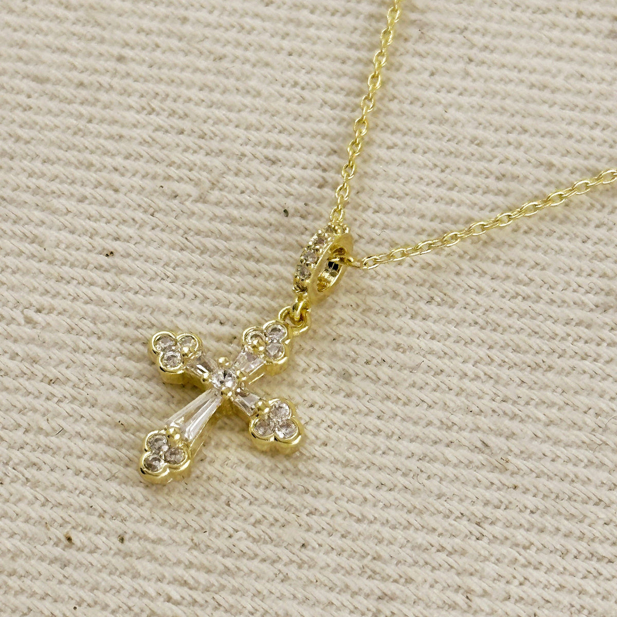 affordable gold jewelry, gold cross necklace, gold cross pendant, dainty cross necklace, CZ cross necklace, cubic zirconia cross necklace, gold filled cross necklace, small gold cross necklace,
