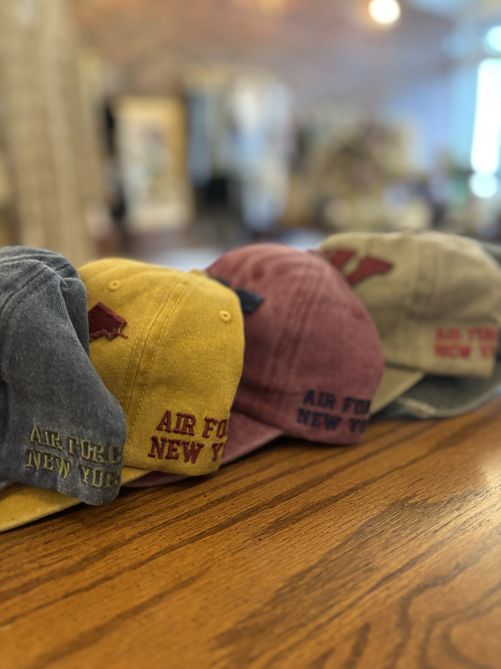 VINTAGE EMBROIDERED AIR FORCE PATCH LETTER NEW YORK UNISEX BASEBALL HAT