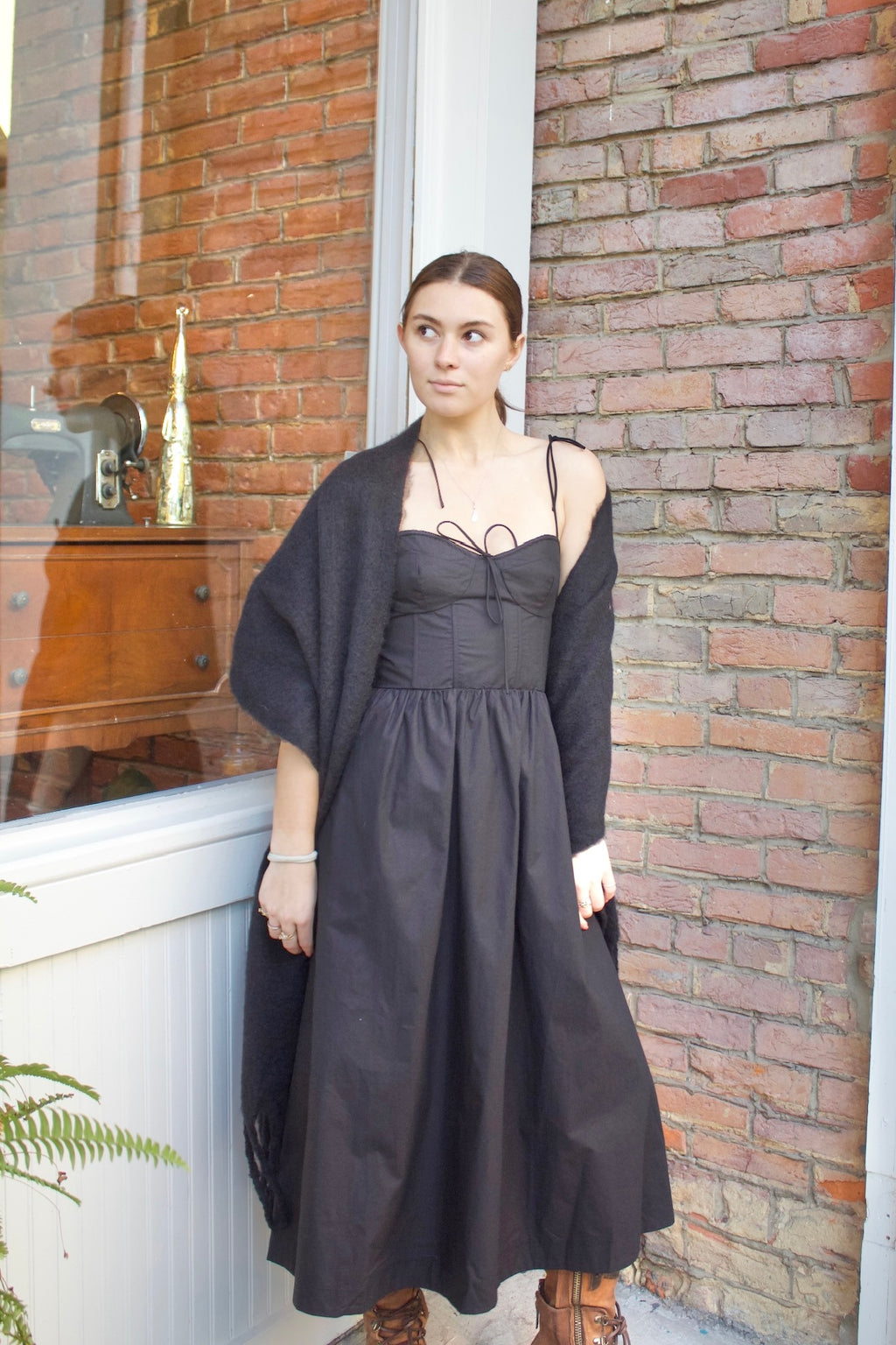 black midi cocktail dress