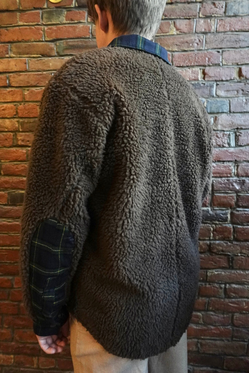 brown sherpa fleece jacket mens